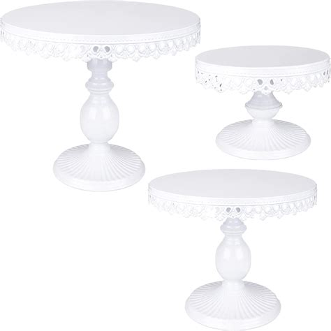 Amazon Hedume 3 Set Round Cake Stand White Metal Cake Stands With