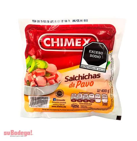 Salchicha de Pavo Chimex 400 gr suBodega alcanza para más