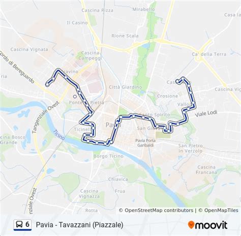 Linea 6 Orari Fermate E Mappe Pavia Tavazzani Piazzale Aggiornato