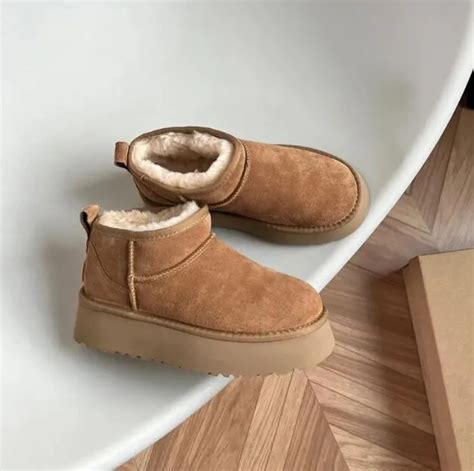 Ultra Mini Platform Snow Boots Women With Tazz Fur Slides And Sheepskin