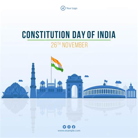 Premium Vector Banner Design Of Happy Constitution Day Of India Template