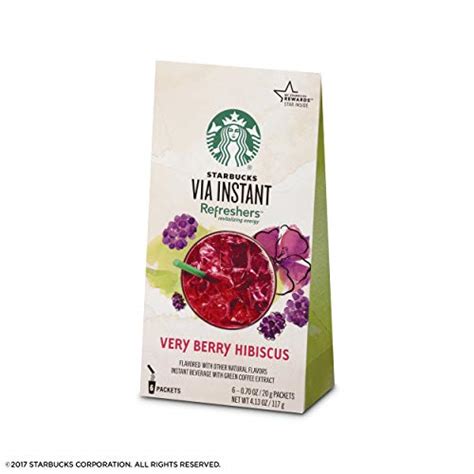 Starbucks Via Instant Coffee Very Berry Hibiscus Refresher 6 Count 0 70 Oz Pack Of 6