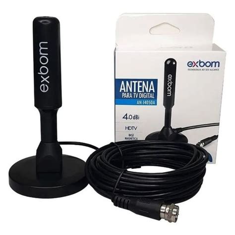 Antena Digital Amplificada Hdtv Uhf Vhf Interna E Externa M Base