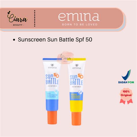 Emina Sun Battle Spf 50 Pa Barrier Hydraburst Cica Acne Fighter