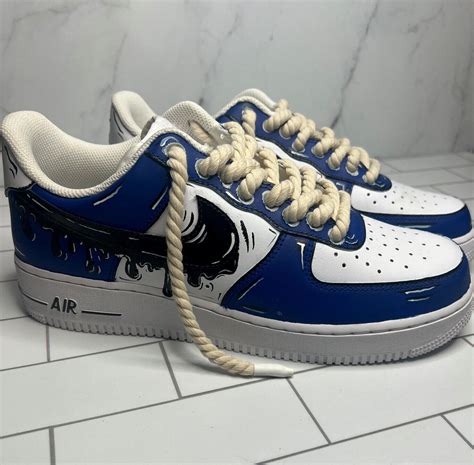 Size 10 Nike Air Force 1 07 Low Custom X Stampd Wave For Sale Online Ebay