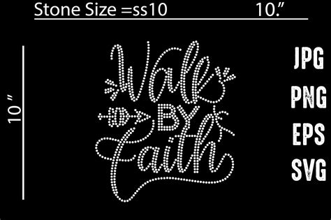 Walk By Faith Rhinestone Template Grafik Von Vector Art Creative Fabrica