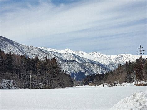 大下おおしもから見た白馬三山 九代目七右衛門の徒然日記