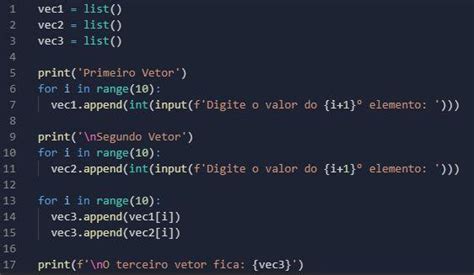 Python Faca Um Programa Que Leia Dois Vetores Elementos Cada