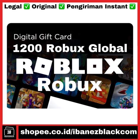 Jual Roblox 1200 Robux T Card Global Digital Code Shopee Indonesia