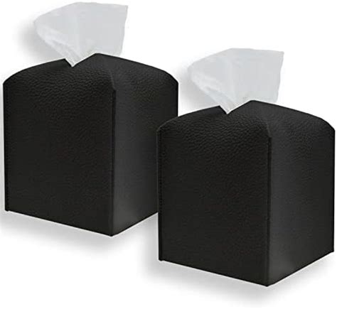 Amazon Tissue Box Cover Square 2 PCS PU Leather Tissue Box Holder