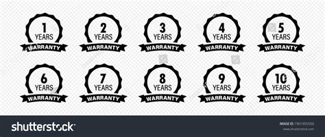 Years Lifetime Warranty Label Icon Set Stock Vector Royalty Free 1901955550