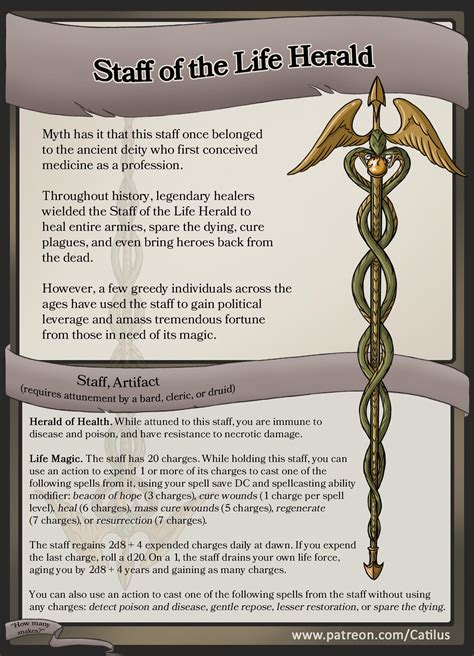 Oc Homebrew Staff Of The Life Herald By Catilus R Dnd