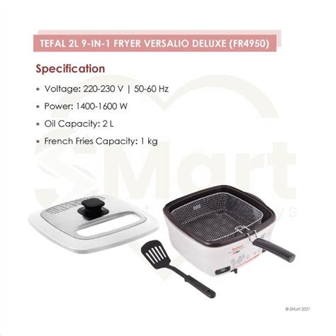 Tefal 2L Deep Fryer 9 In 1 Multi Cooker Versalio Deluxe FR4950 TV