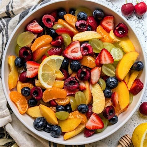 Fruit Salad With Honey Lemon Dressing Recipe The Herbeevore