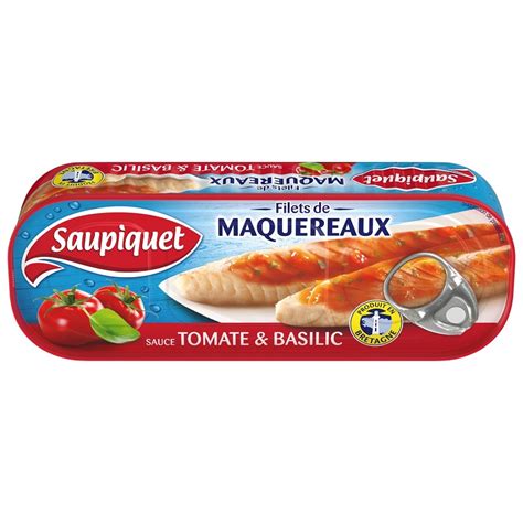 Saupiquet Filets De Maquereaux Tomate Et Basilic Boite De G