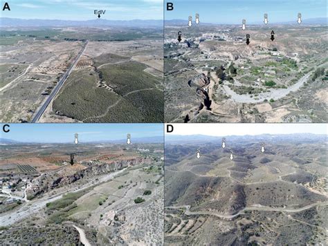 Field imaging of relict surface. A: View from south western basin ...