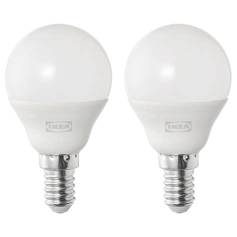 Solhetta Led Bulb E14 470 Lumen Globe Opal White Ikea