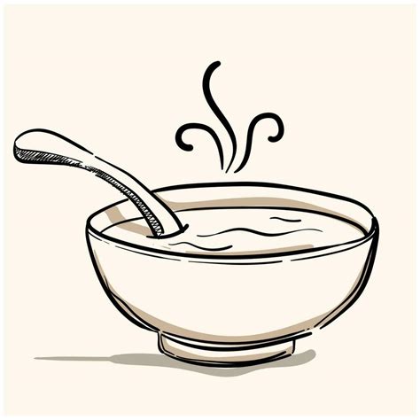 Bowl Of Hot Soup Hand Drawn Doodle Icon Miso Soup Vector Sketch Illustration Cartoon 24596294