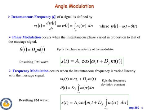 Ppt Chapter Am Fm And Digital Modulated Systems Phase Modulation