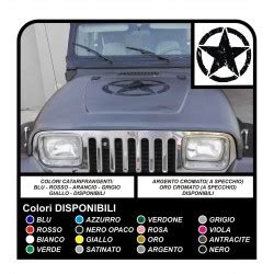 Adesivo Stella Militare Consumata Cm Per Cofano Jeep Wrangler Willys