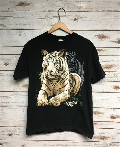 Vintage 90s White Tiger T Shirt Rainforest Cafe Tiger T Shirt Big