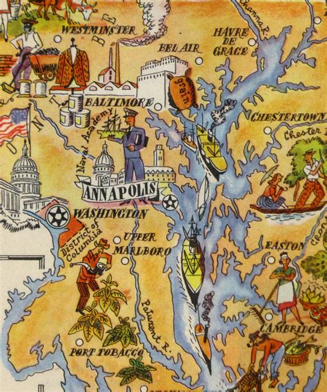 Maryland Pictorial Map, 1946