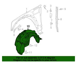 Genuine OEM Fender Liner Part CLF500253 Fits 2005 2016 Land Rover Up