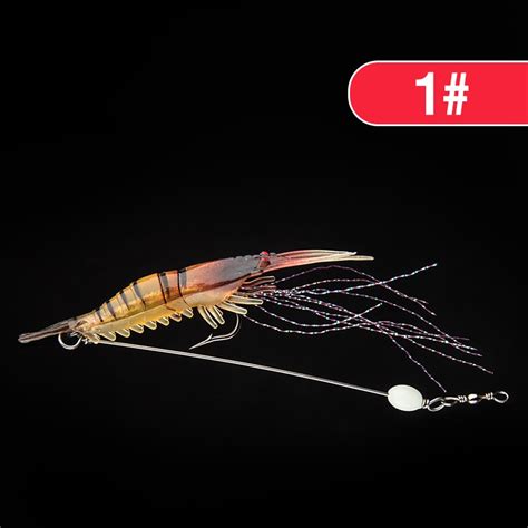 Cm Soft Fishing Luminous Shrimp Lure With Hook Swivel Beads Artificial