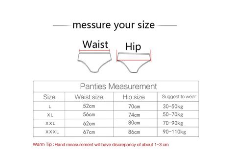 Underwear Size Chart — Pansy