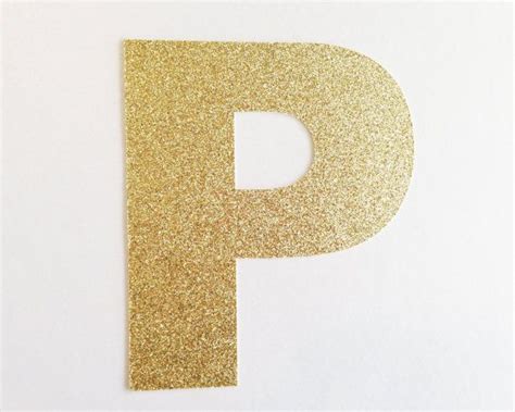 1 Gold Glitter Letter P 5 Christmas Wrap By Tenderlovecardstock