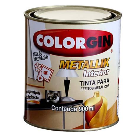 Tinta Metálica Metallik Interior Ouro 900ml Colorgin Leroy Merlin