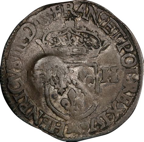 Edict Of Counterstamped Douzain Host Coin France Henri Iii