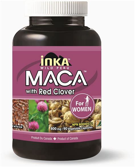 Amazon Inka MACA With Red Clover For Women 800mg 90 Vcaps