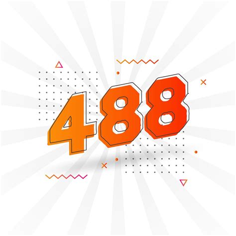 488 number vector font alphabet. Number 488 with decorative element ...
