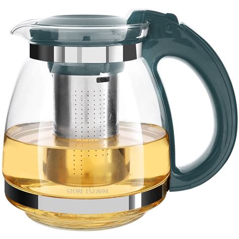 Tetera De Cristal De 15 L Colador De Té De Con Infusor Extraíble