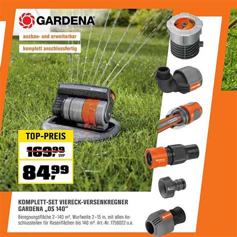 Gardena Komplett Set Viereck Versenkregner Gardena Os Angebot Bei