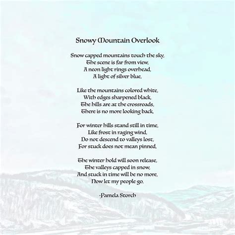 Snowy Mountain Overlook Poem Digital Art by Pamela Storch - Fine Art America