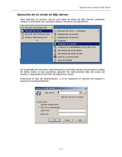 Ejecuci N De Un Script En Sql Server