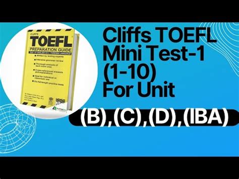 Cliffs Toefl Solution Mini Test Part Youtube