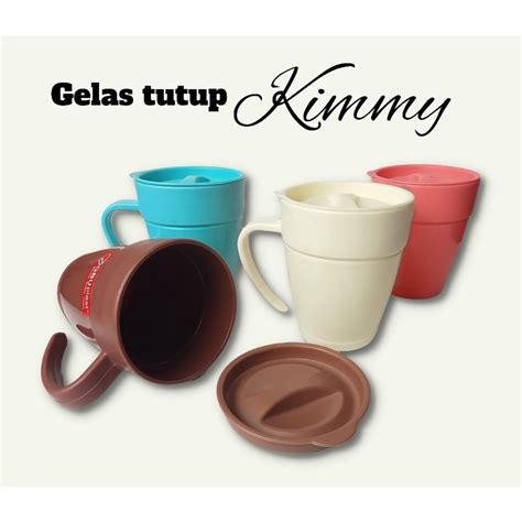 Jual Gbu Cangkir Tutup Plastik Kimmy Ml Gelas Mug Tutup Warna