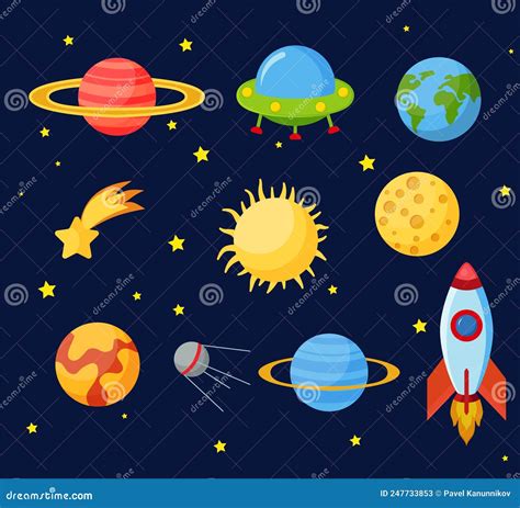 Cosmos Set Concept. Set on a Space Theme, Including a Transport