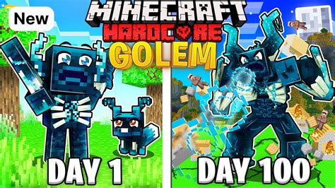 I Survived Days As A Warden Golem In Hardcore Minecraft Youtube