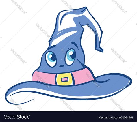 Blue Wizard Hat On White Background Royalty Free Vector