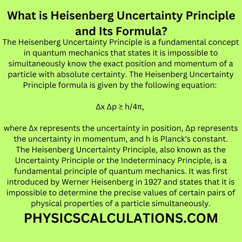 What Is Heisenberg Uncertainty Principle And Its Formula