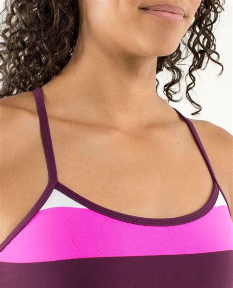 Lululemon Power Y Tank Luon Light Pow Stripe Raspberry Glo Light