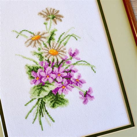 Daisies Cross Stitch Counted Pattern Flowers Embroidery Etsy