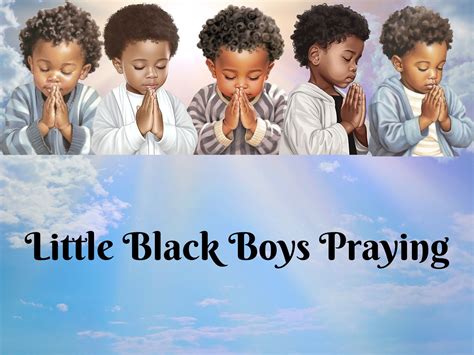 Little Black Boy Praying Clip Art Black Toddler Prayer Religious Pngs Christian Sublimation ...