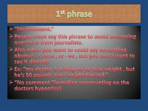 English Phrases To Avoid Answering A Question Ppt