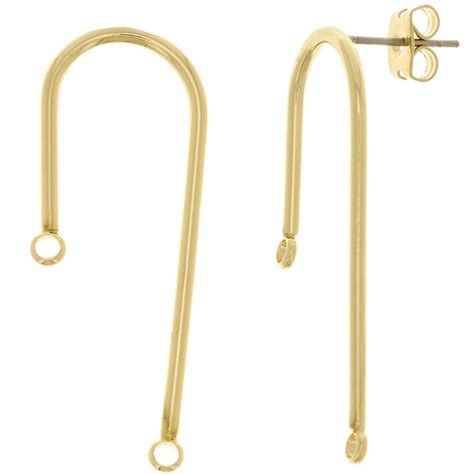 Clous D Oreilles Avec Anneaux D Corer En Laiton X Mm Light Gold