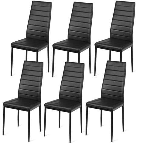 Boyel Living Black Leather T Stitch Upholstered Dining Chairs Set Of 6 Hysn 61060